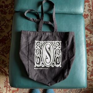 Black cotton tote bag Art Deco “S” initial Historic Union Station Seattle WA